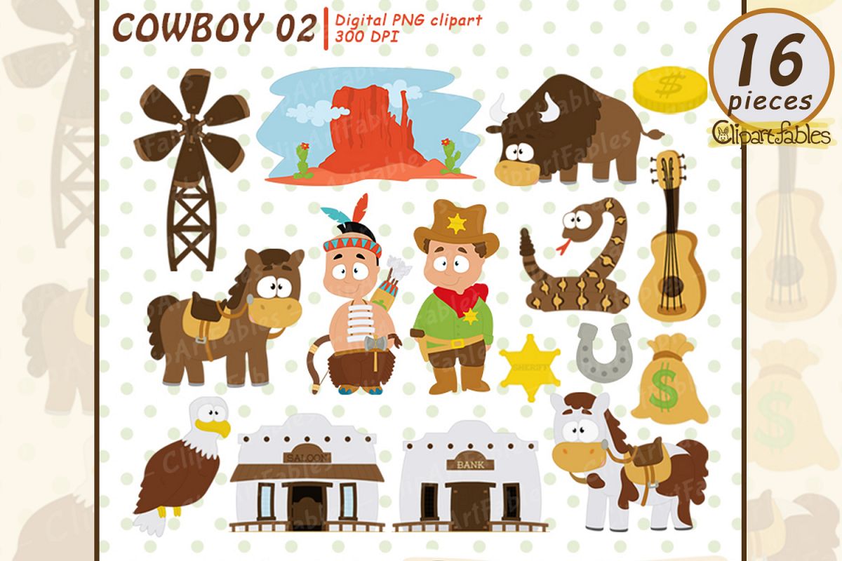 WESTERN clip art, Cowboy clipart, Sheriff clipart, example image 1