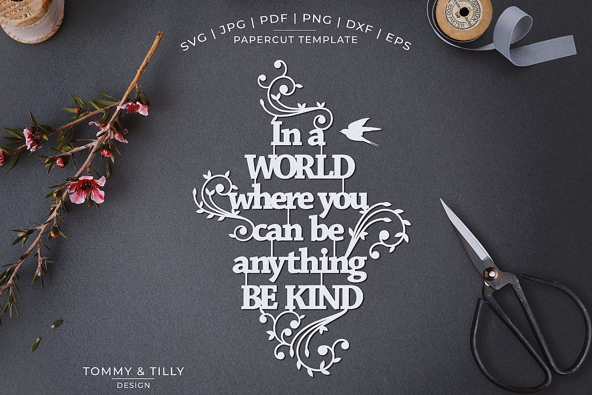 In a world where you can be anything - Papercut SVG EPS DXF example image 1