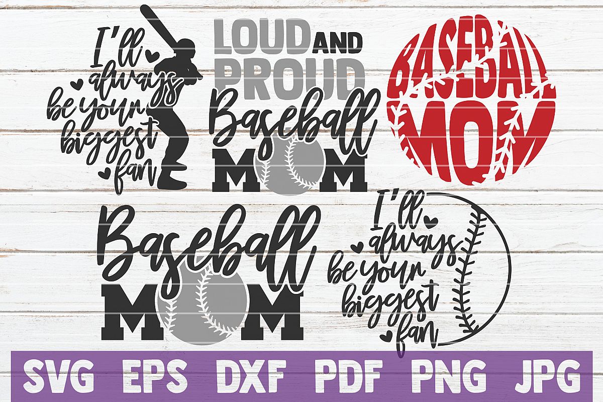 Download 5 Baseball Mom SVG Cut Files | Baseball SVG Bundle (219304) | Cut Files | Design Bundles