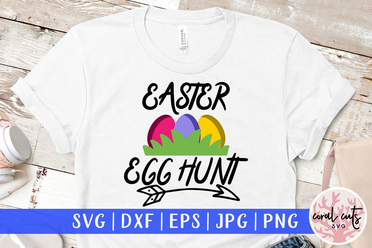 Easter egg hunt - Easter SVG EPS DXF PNG Cutting File example image 1