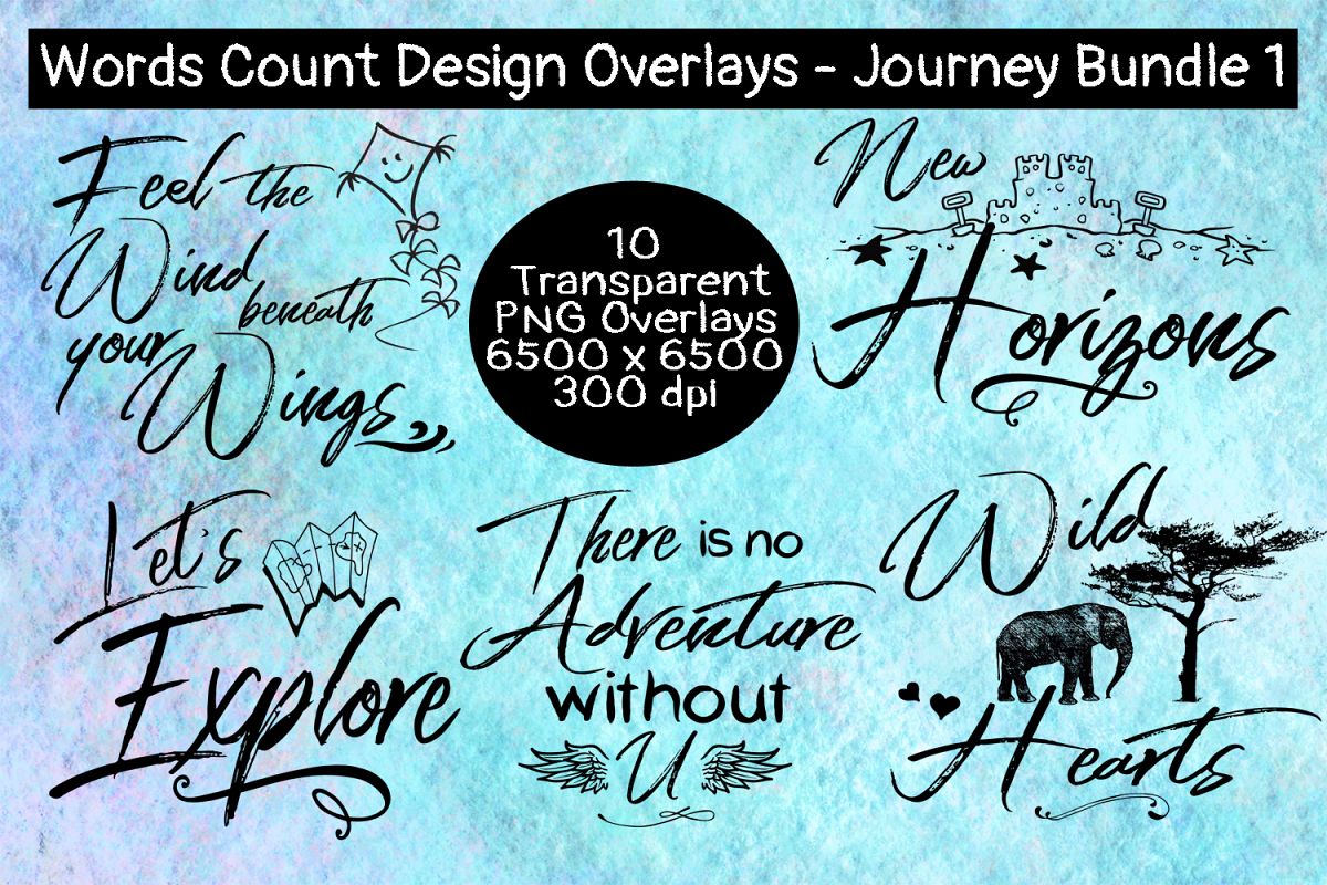 Words Count Design - Journey Overlay Bundle #1 example image 1