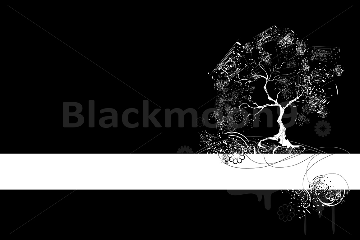 White Tree on Black Background example image 1