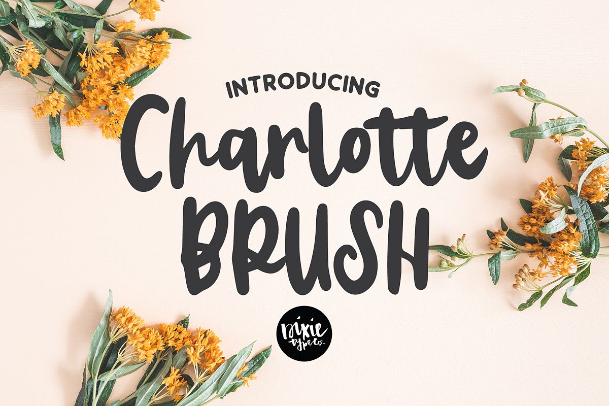 CHARLOTTE BRUSH Script .OTF Font example image 1