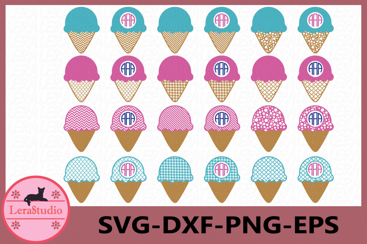 Download Ice Cream Svg Ice Cream Monogram Svg Summer Svg 293099 Svgs Design Bundles