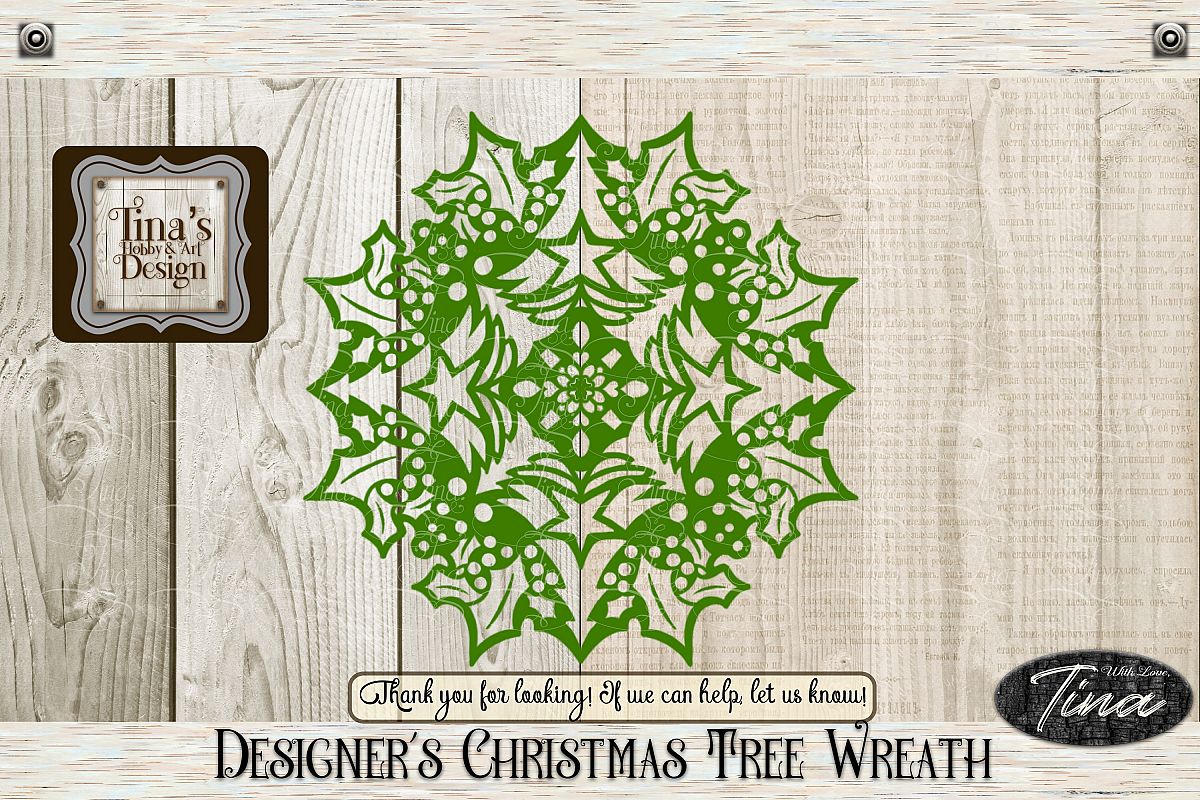 Christmas Trees Holly Doily 8 inch Circular, 101418GreenTre example image 1