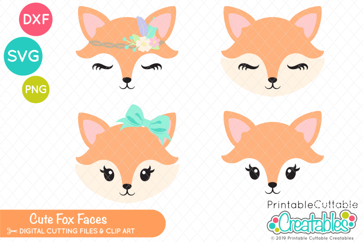 Download Cute Fox Faces SVG Set (262019) | SVGs | Design Bundles