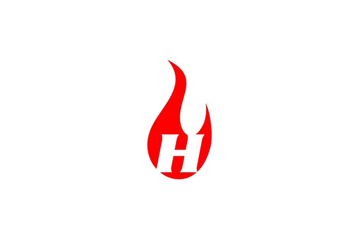 h letter flame logo example image 1