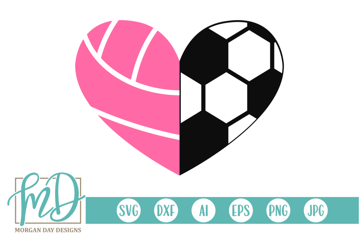 Love Volleyball Svg - Layered SVG Cut File