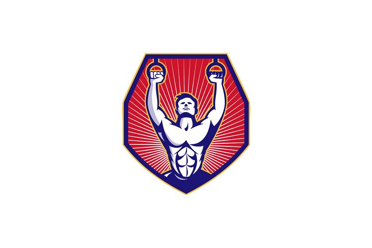 Crossfit Training Athlete Rings Retro example image 1
