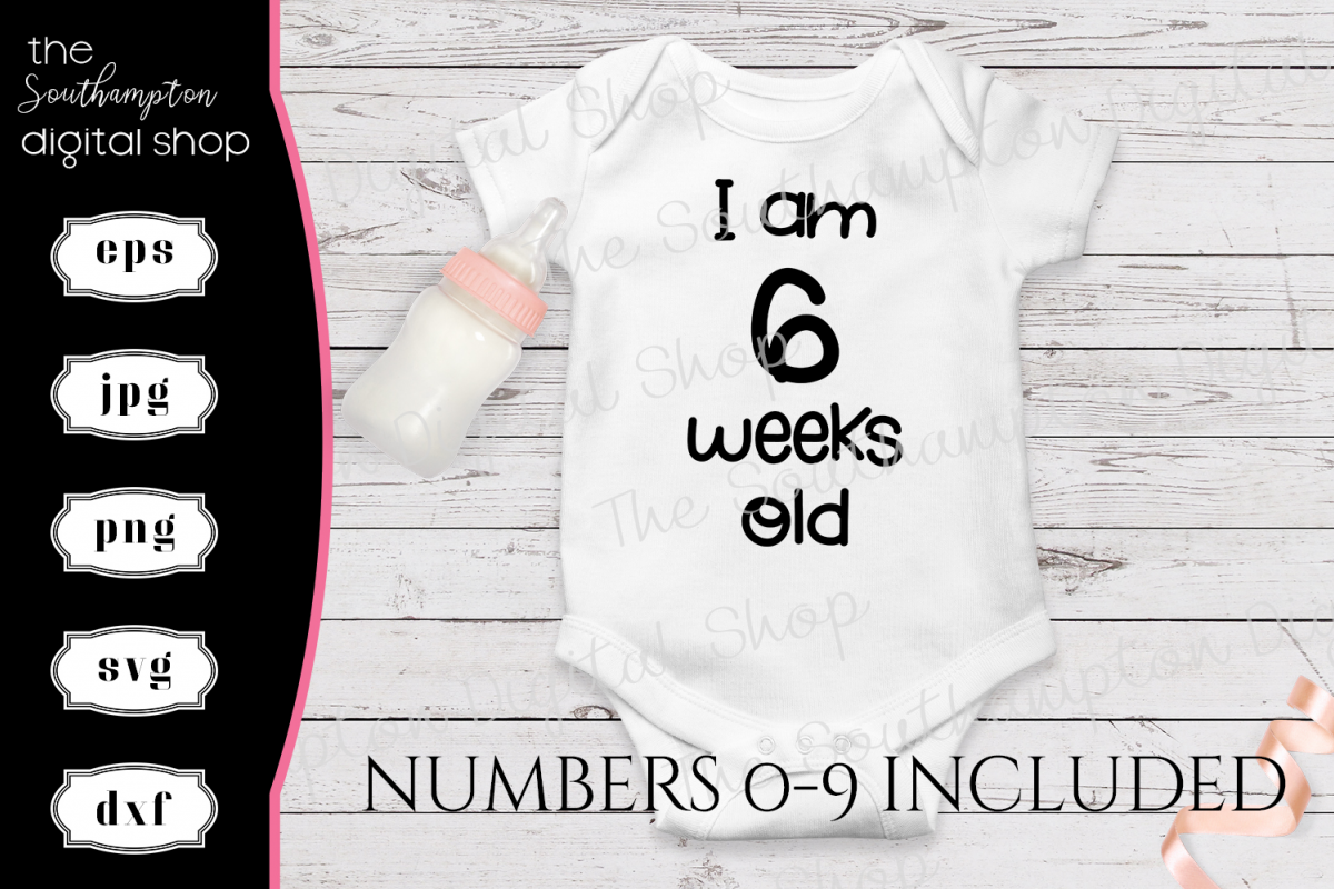 I am Weeks Old All Numbers Included example image 1