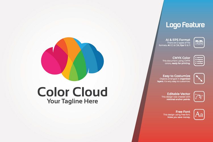 Colorful Cloud Logo Template example image 1