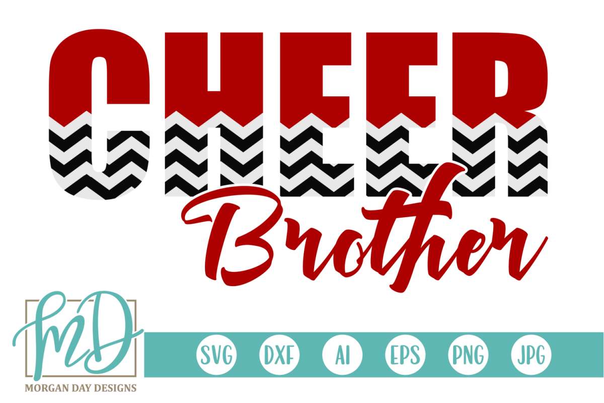 Cheer Brother - Cheerleader SVG, DXF, AI, EPS, PNG, JPEG example image 1