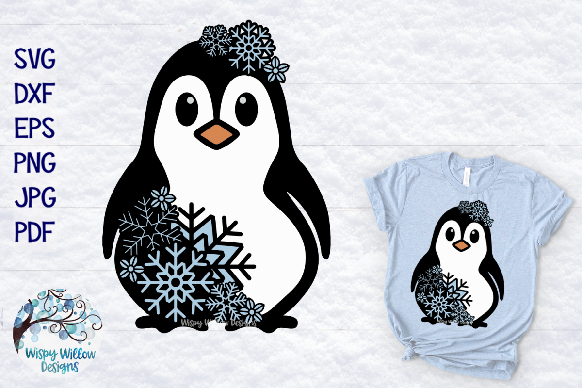 Download Snowflake Penguin SVG | Winter Penguin Layered SVG Cut File