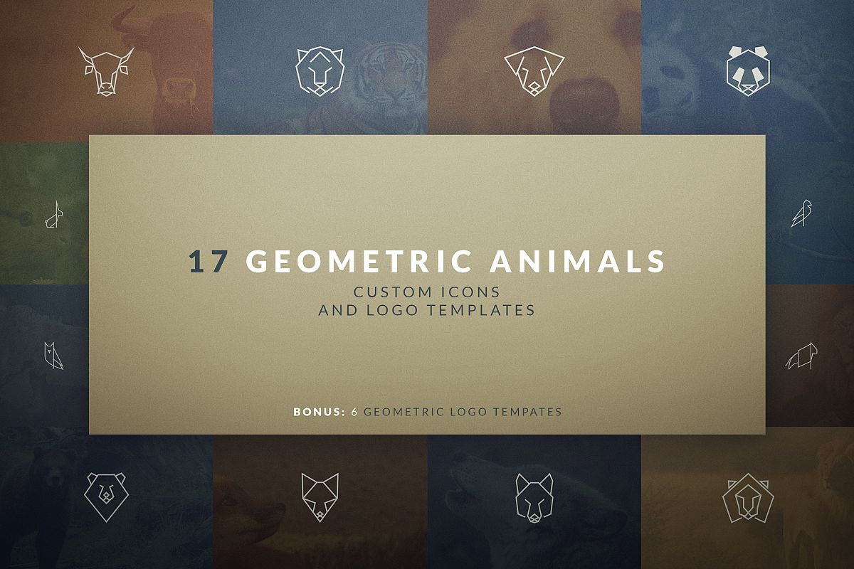 17 Geometric Animal Icons and Logos example image 1
