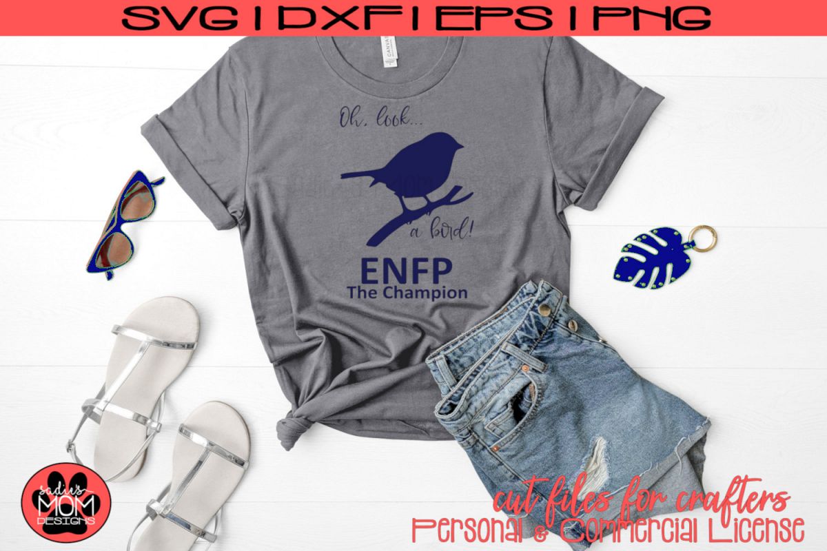 Oh Look A Bird - Myers Briggs - ENFP Champion - SVG Cut File example image 1