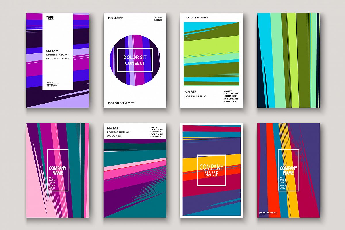 Modern cover design. Abstract retro 90s style texture stripe example image 1