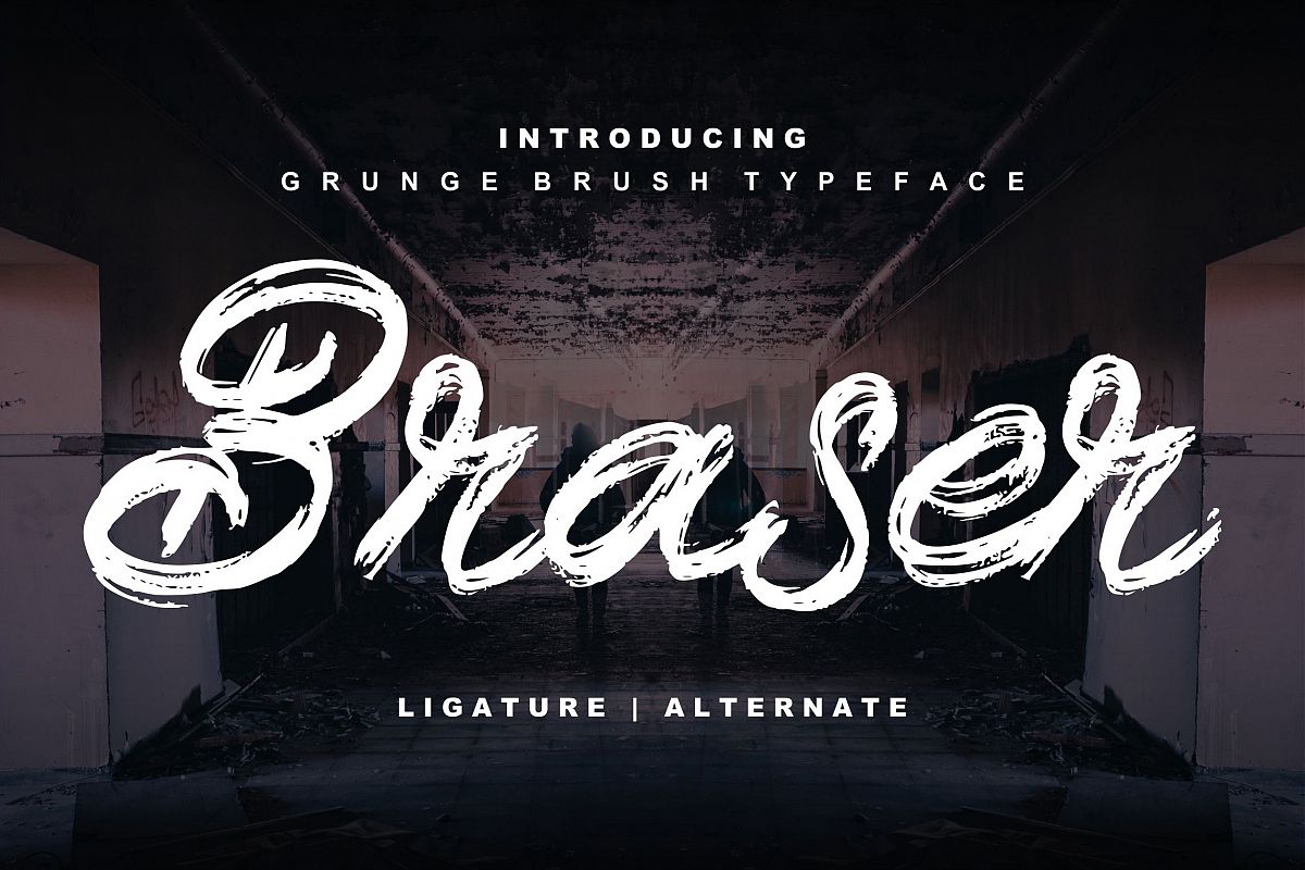 Braser | Grunge Brush Typeface example image 1