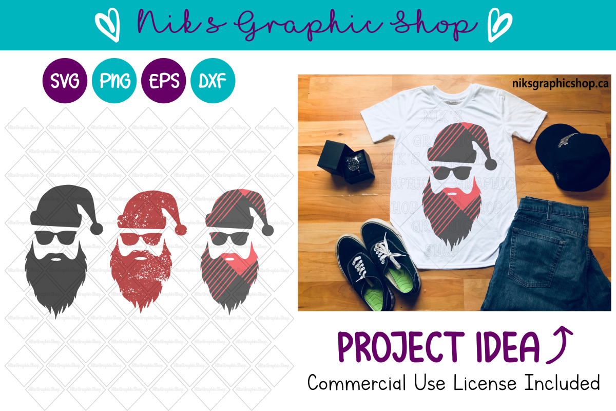 Hipster Santa Svg, Buffalo Plaid Svg, Santa Svg Bundle example image 1