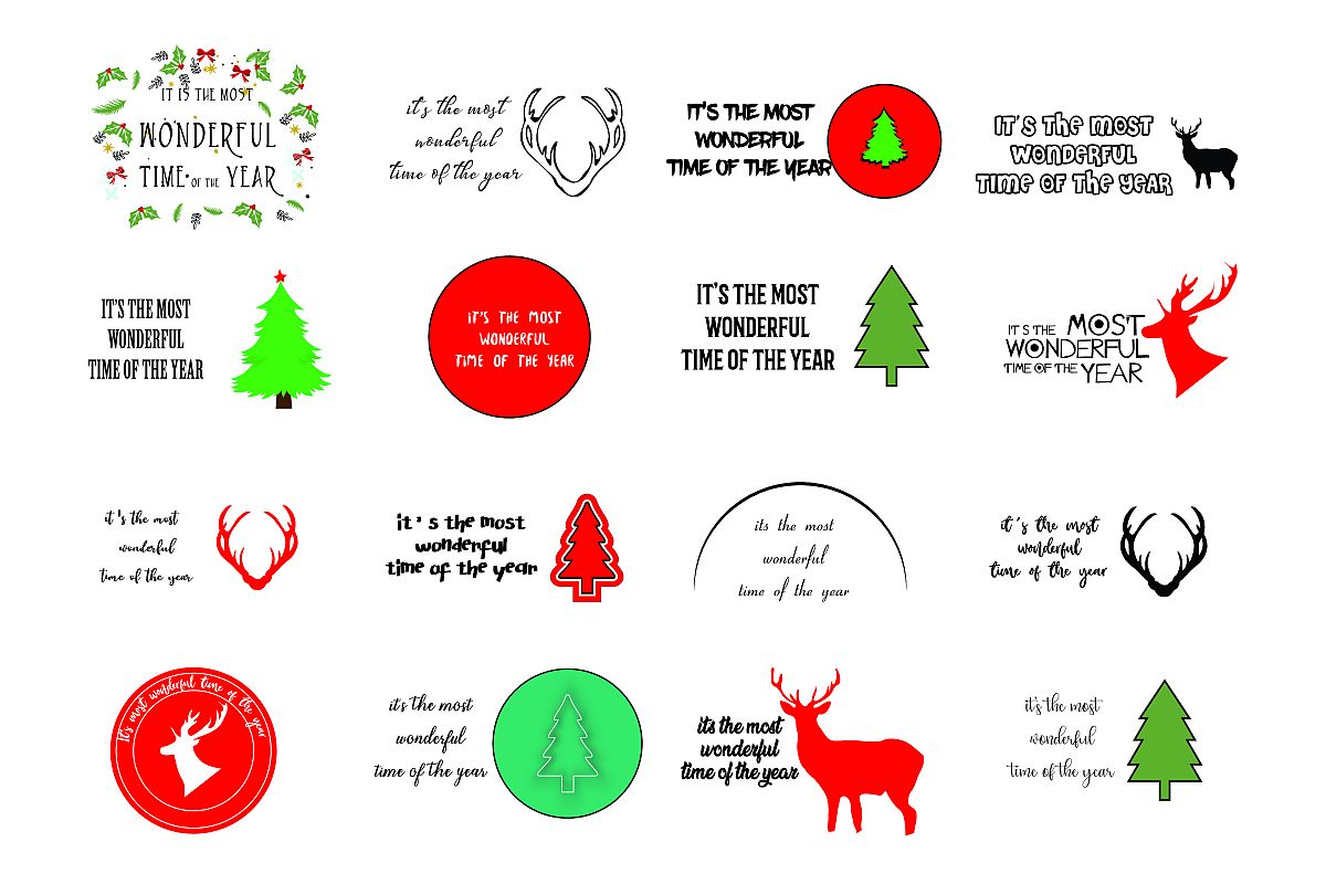 Wonderful time of the year - SVG Bundle 16 Designs example image 1