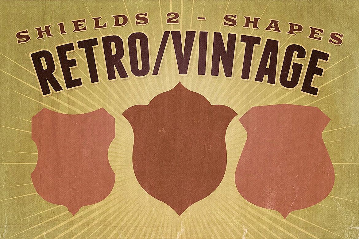 Retro/Vintage shapes - Shields 2 example image 1