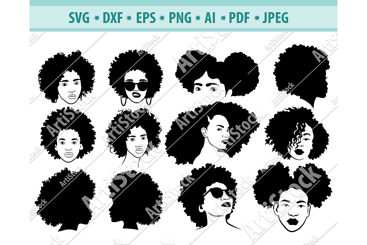 Afro Hairstyles Svg Black Womans Png Dreadlocks Dxf Eps