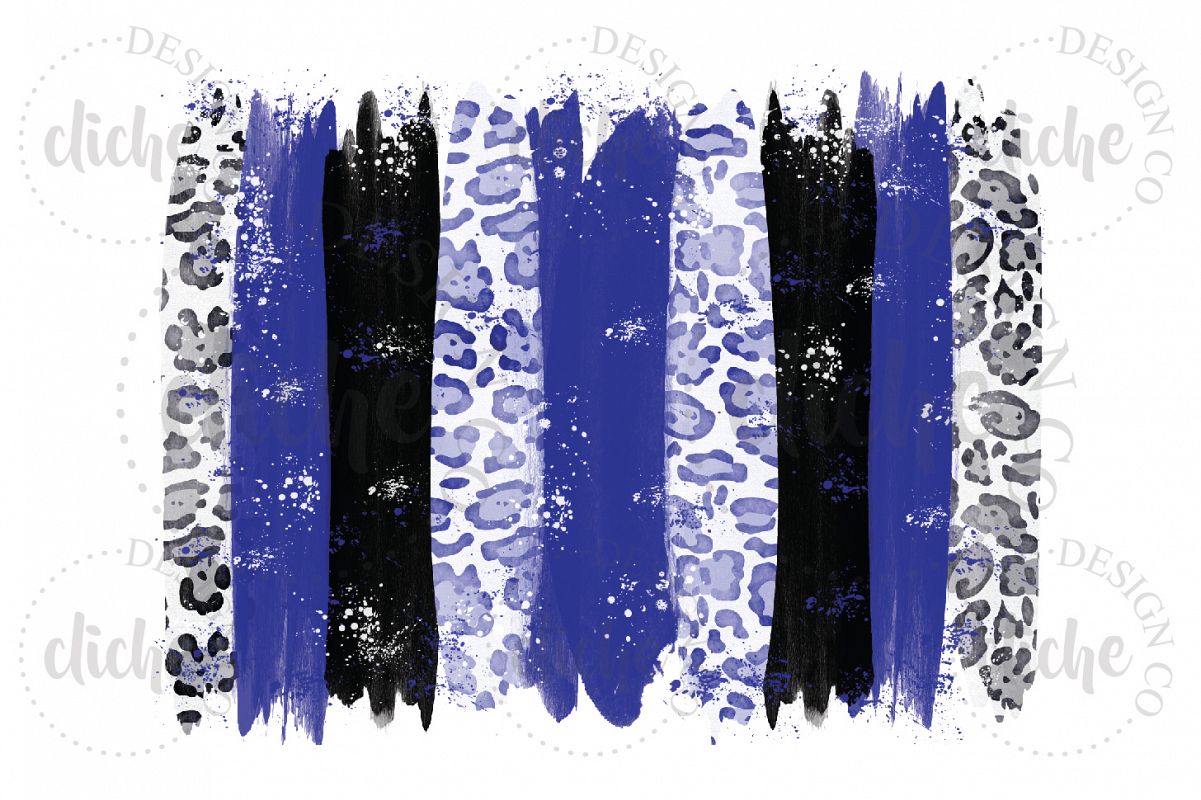 Blue Black Paint Stroke Sublimation Design Background example image 1