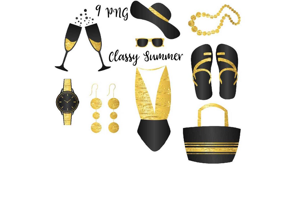 Classy Summer Accessories Clipart example image 1
