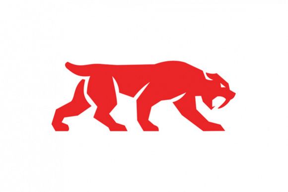 Saber Tooth Tiger Cat Silhouette Retro example image 1