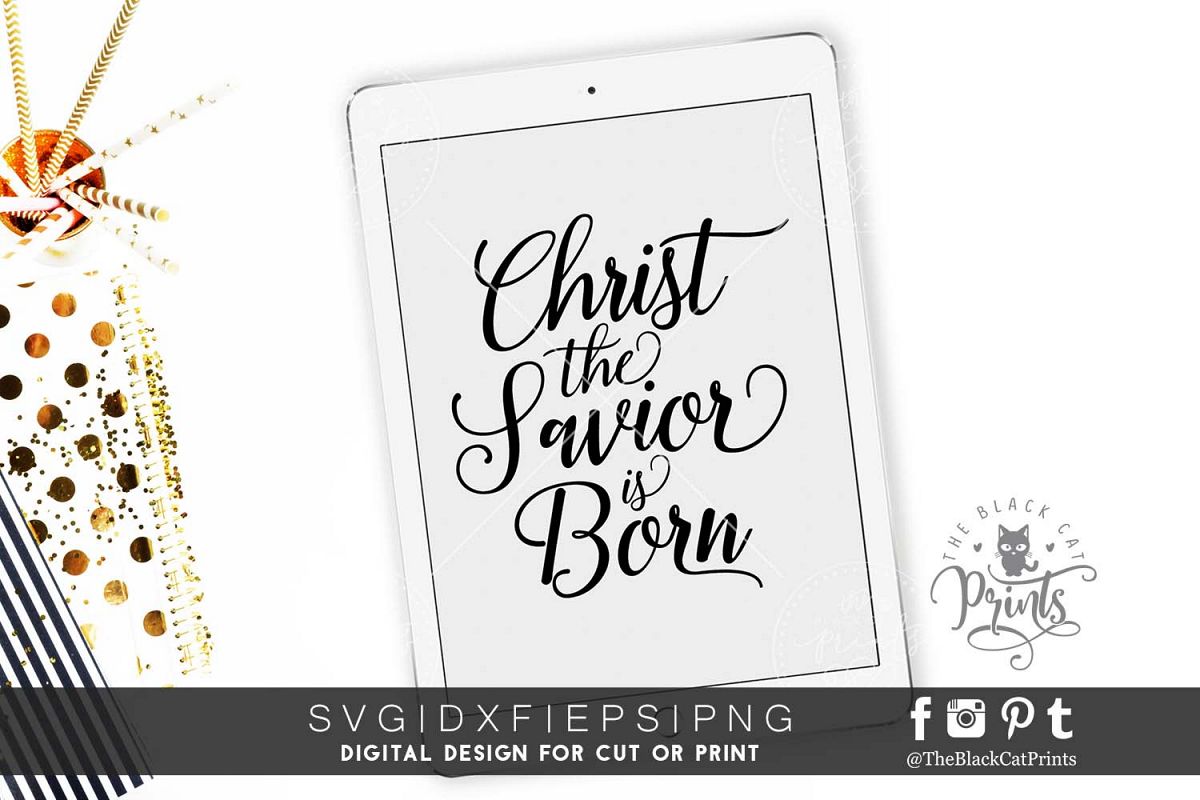 Christ the savior is born SVG DXF PNG EPS example image 1