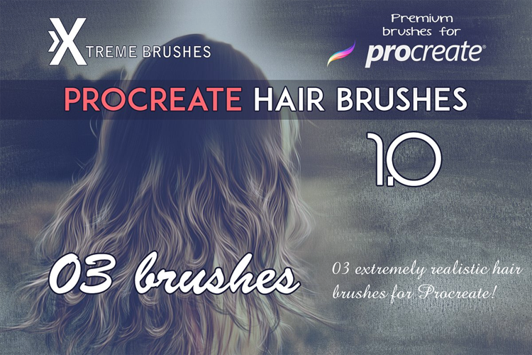 Procreate Hair Brushes 1.0 example image 1