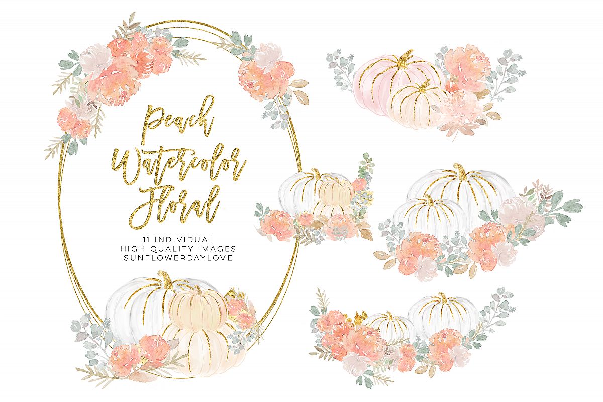 Rustic Pumpkin Fall Watercolor Backgrounds example image 1