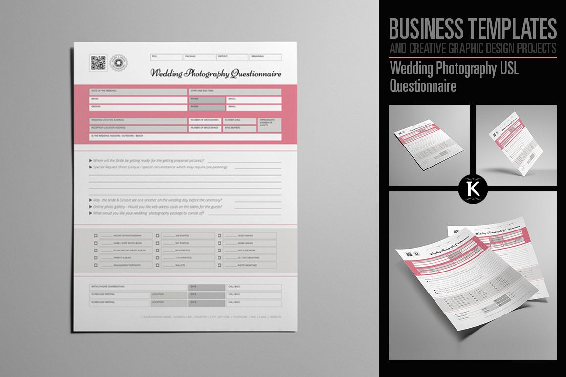 Wedding Photography USL Questionnaire example image 1