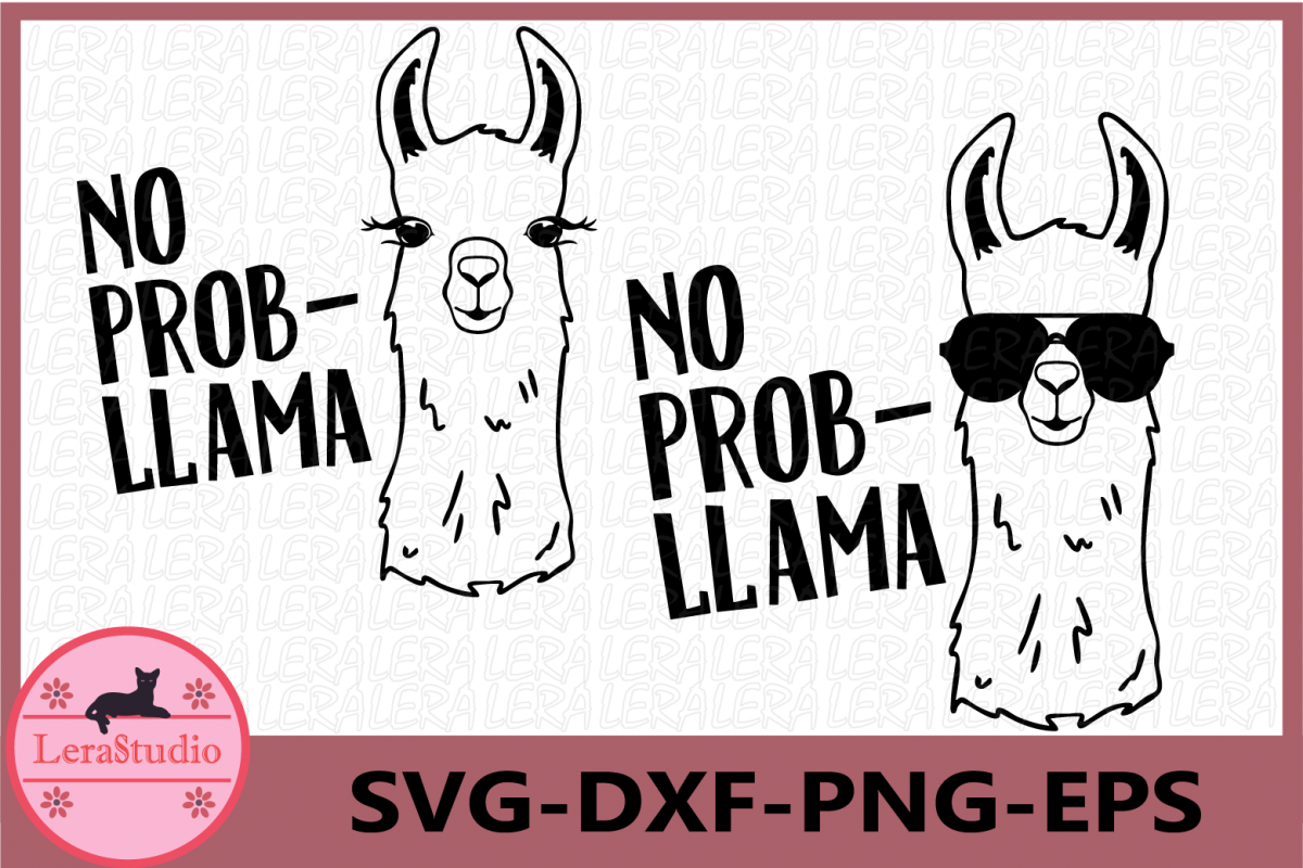 Llama SVG, No Prob Llama svg, Llama in glasses svg, lama example image 1