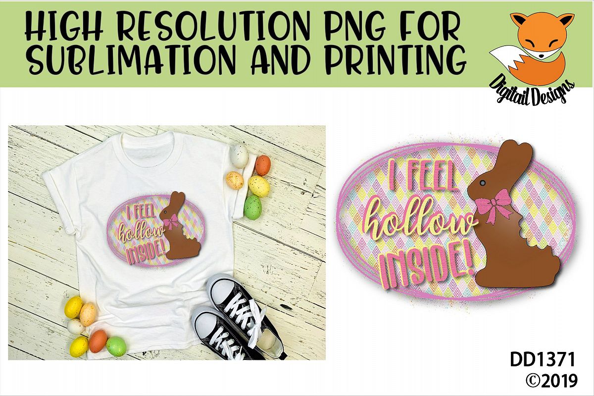 Funny Chocolate Easter Bunny Sublimation Printable example image 1