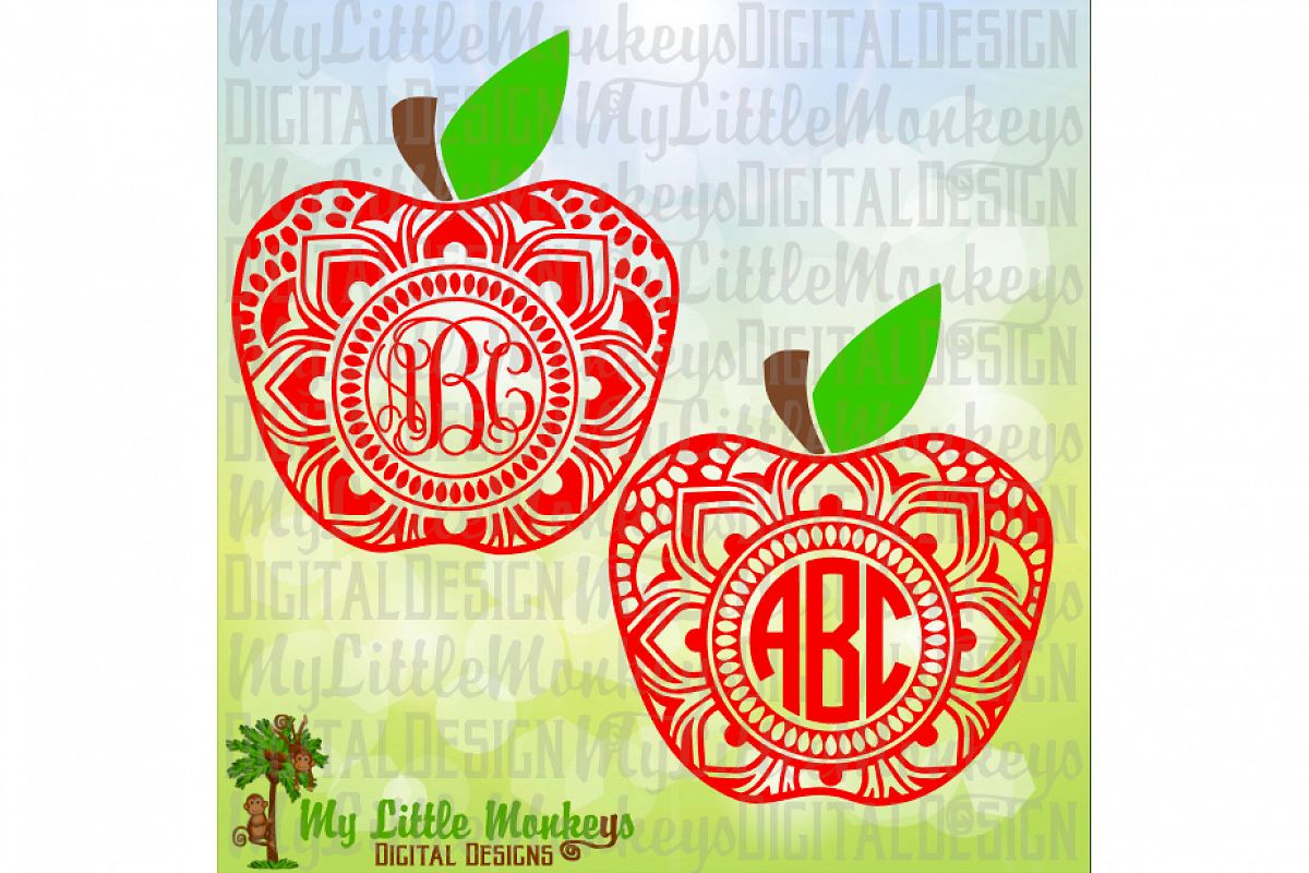 Apple Mandala Monogram Base example image 1