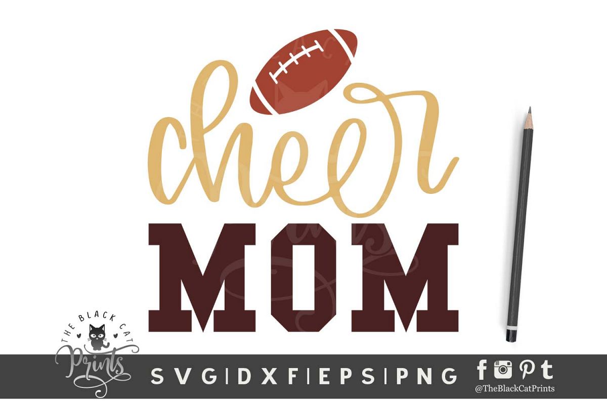 Cheer Mom SVG DXF EPS PNG Football Cheerleader Mom life svg example image 1