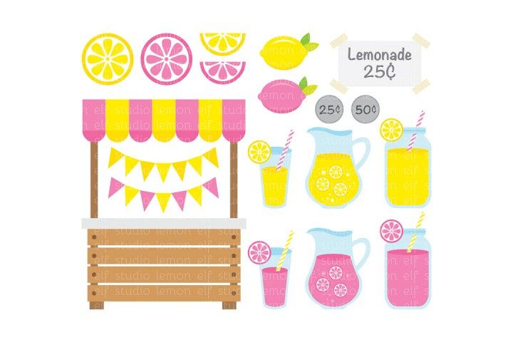 Pink Lemonade Stand-Digital Clipart (LES.CL15) example image 1