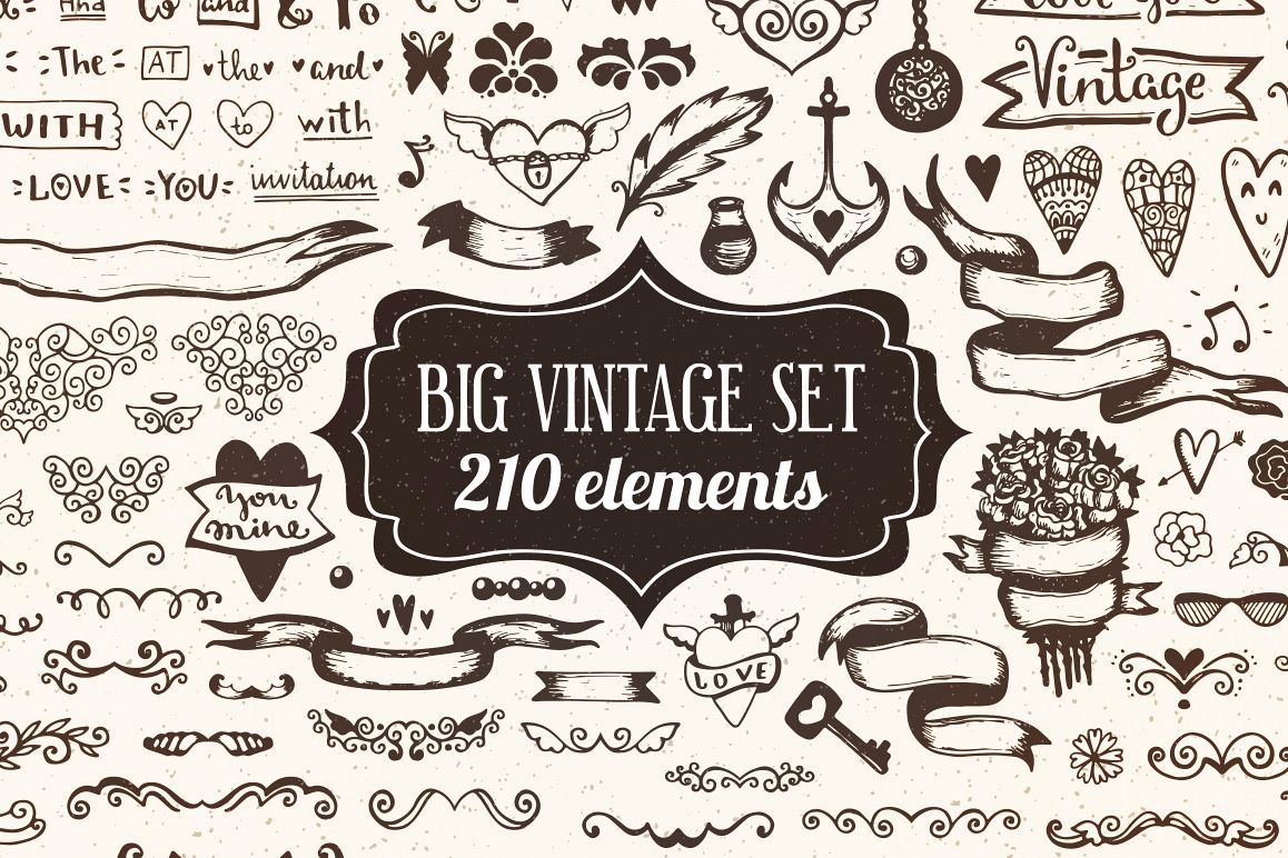 210 elements - Big Vintage Set example image 1
