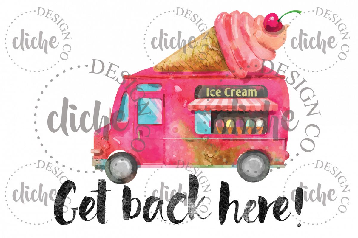 Kids Ice Cream Truck Sublimation Design example image 1