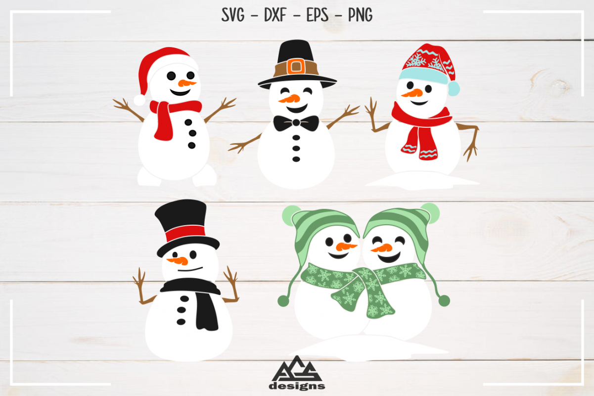 Snowman Winter Packs Svg Design example image 1