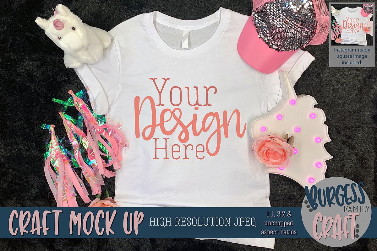 Pink explosion shirt Craft mock up | High Resolution JPEG example image 1