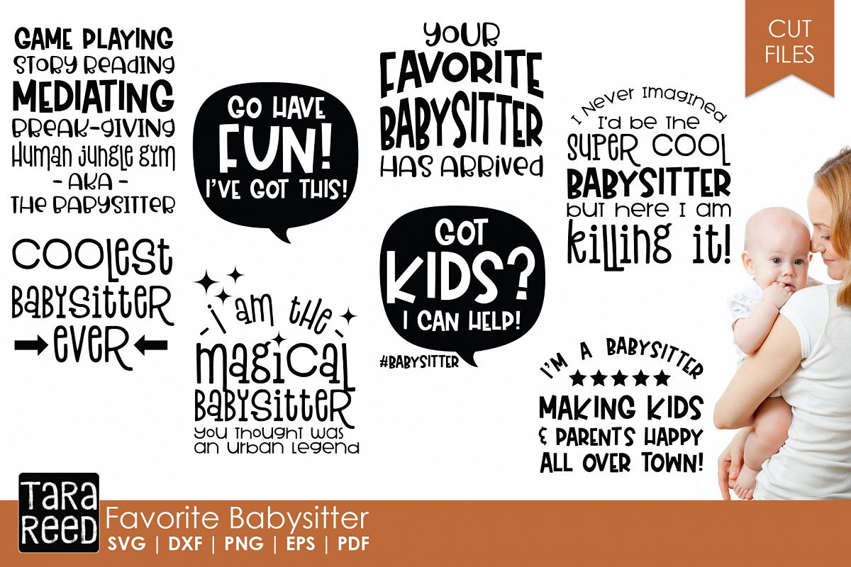 Favorite Babysitter - Babysitting SVG Files for Crafters example image 1