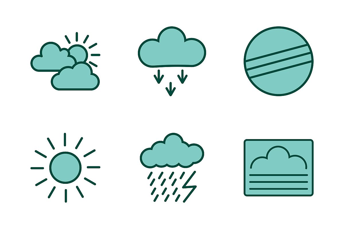 Set Of Weather And Season Icons example image 1
