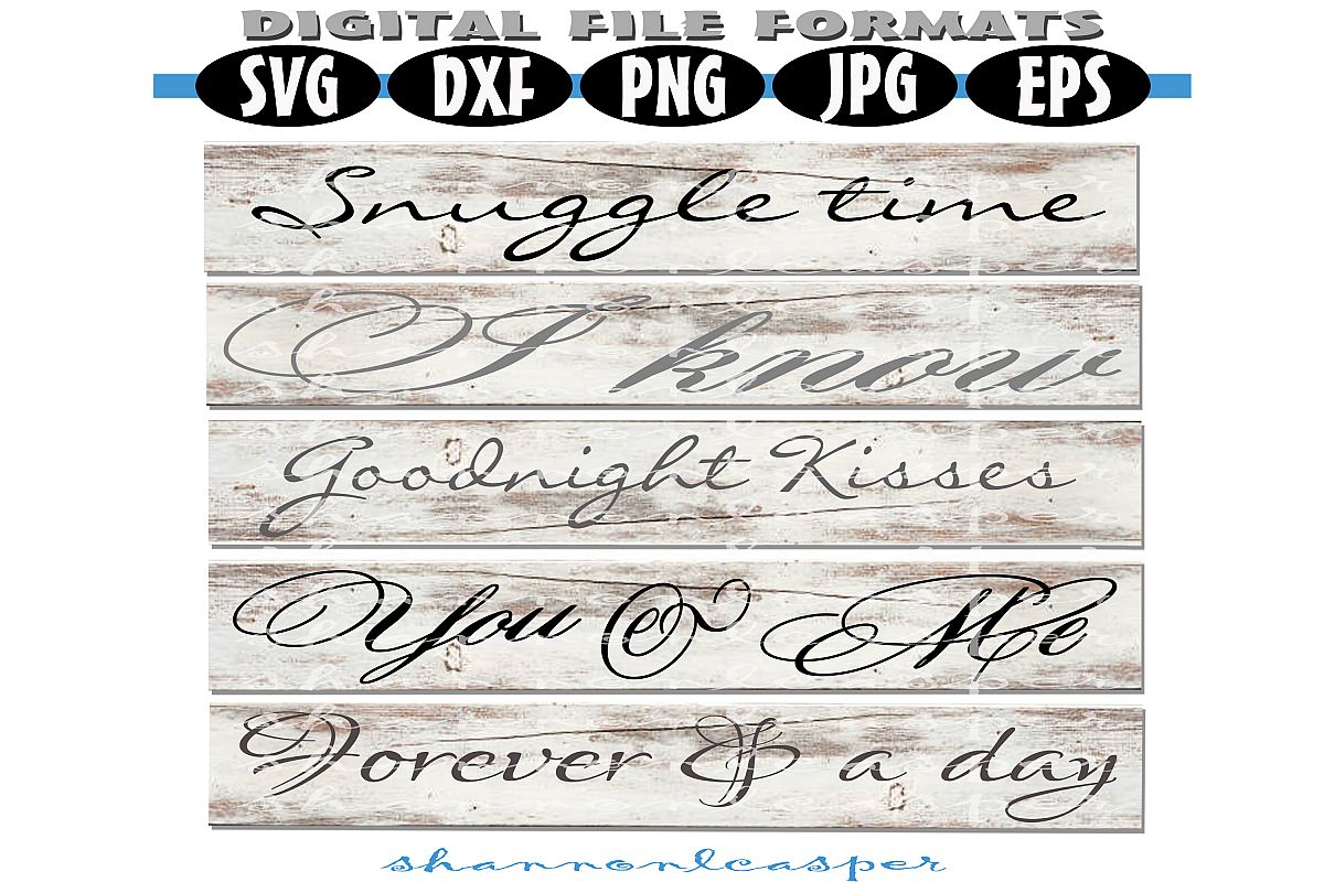 Romantic Wood Sign SVG Bundle example image 1