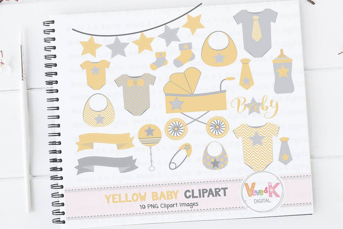 Yellow Baby Clipart Gender Neutral Baby Clipart Baby Shower