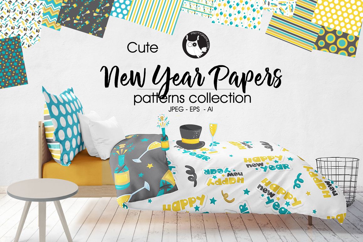 NEW-YEAR-PAPERS , digital papers example image 1