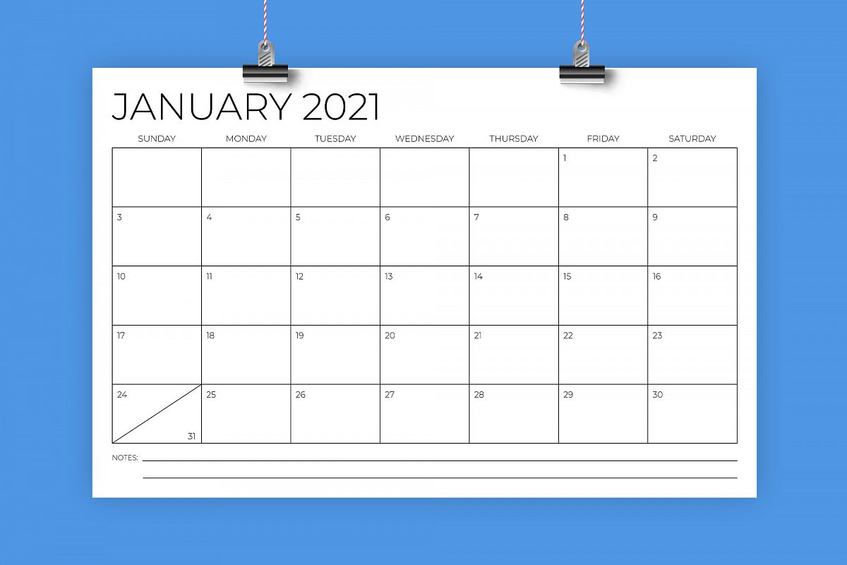 11 x 17 Inch Modern 2021 Calendar example image 1