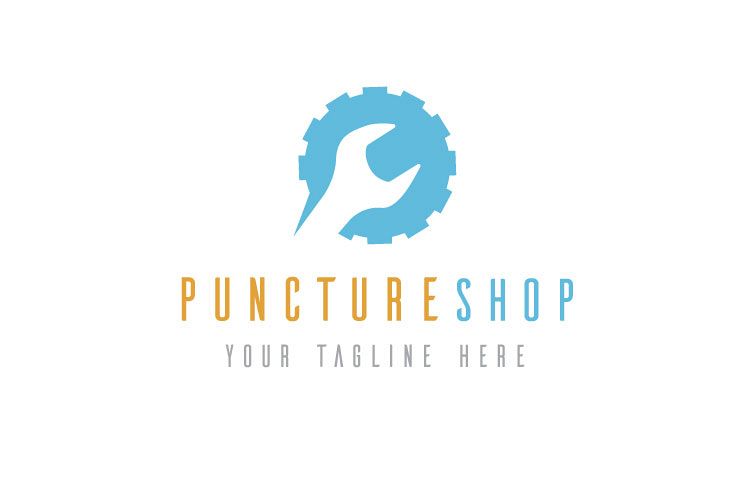 Puncture Mechanic Shop Logo example image 1