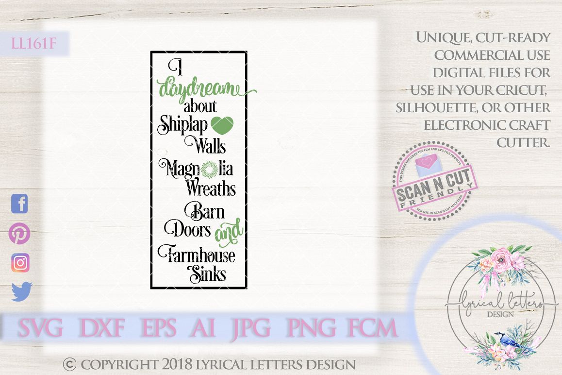 I Daydream About Shiplap Walls SVG Cut File LL161F example image 1