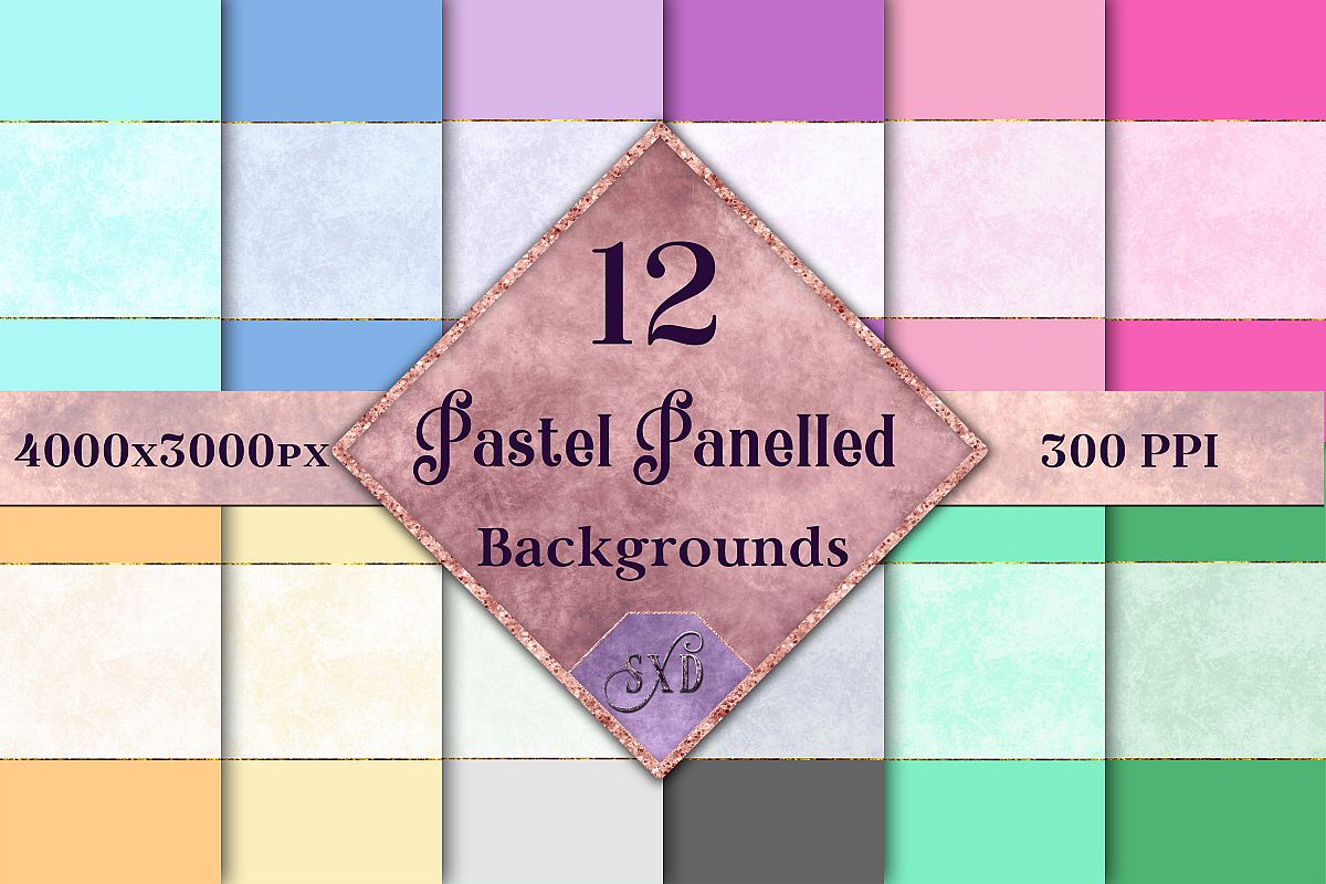 Pastel Panelled Backgrounds - 12 Image Textures Set example image 1